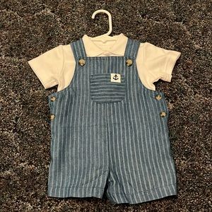 Boys Polo shirt and overalls set